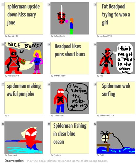 spiderman upside down kiss mary jane - Drawception