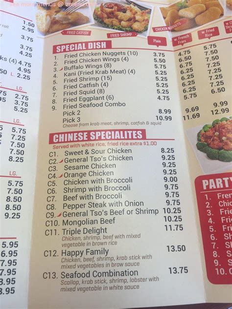 Menu At Hibachi Express Restaurant Baker