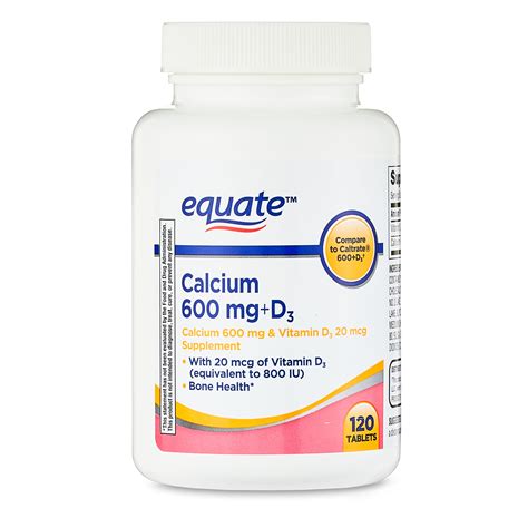 Equate Calcium D3 Tablets Dietary Supplement 600 Mg 120 Count