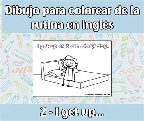 Dibujo Para Colorear De La Rutina En Inglés 2 Apuntes De Inglés