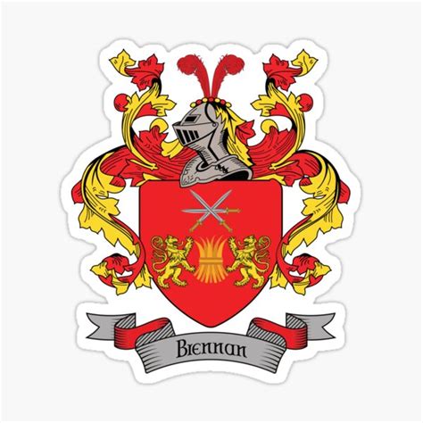 "Brennan Coat of Arms - Brennan Family Crest Shirt" Sticker for Sale by ...