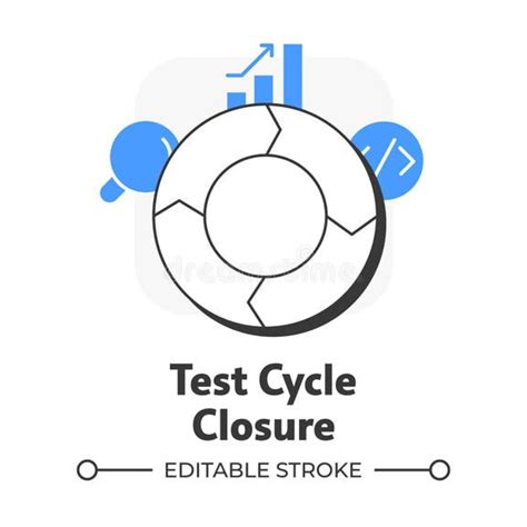test cycle closure flat outline concept icon stock illustration
