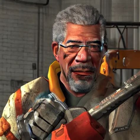 Morgan Freeman As Gordon Freeman In Half Life Stable Diffusion