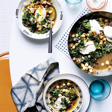 Chickpeas And Chard With Poached Eggs Recipe Epicurious