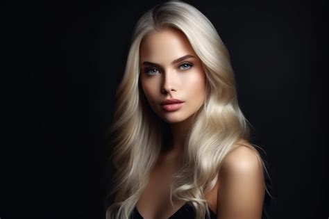 Premium Ai Image A Woman With Blonde Hair And Blue Eyes