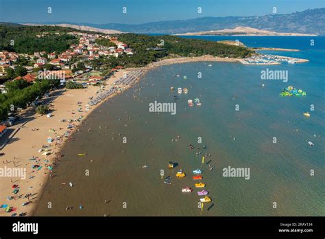 Aerial View Of Rajska Plaza The Paradise Beach On Rab Island Croatia