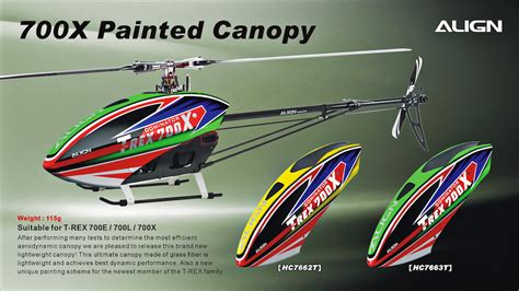 Align T-Rex 700X / 700E / 700DFC / 700L Painted Canopy # HC7663 | Live ...