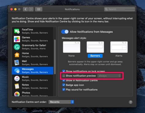 Cómo deshabilitar las vistas previas de notificaciones en Mac ES Atsit
