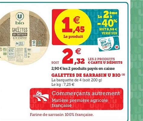 Promo Galettes De Sarrasin U Bio Chez Super U ICatalogue Fr