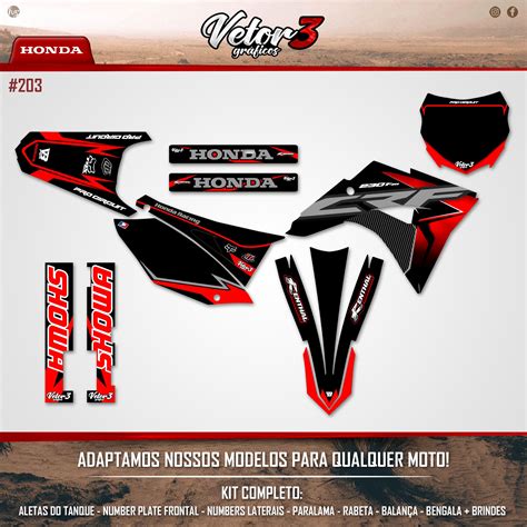 KIT GRÁFICO ADESIVO HONDA CRF 230 250 BIKER Vetor3 Gráficos O