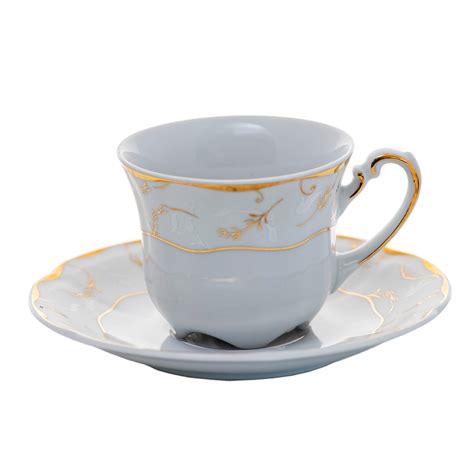 Vivien Decor Aur Serviciu De Cafea Din Portelan Ml Persoane