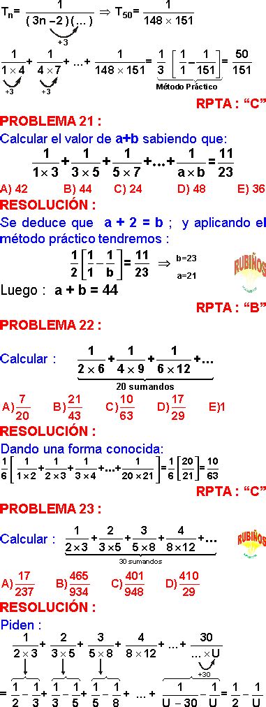 Series Y Sumatorias Problemas Resueltos Operador Sigma De Razonamiento