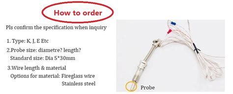 High Temperature Armored Thermocouple K Type Thermocouple Ultra Small