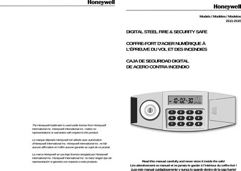 Safe Owners Manual V User Manual