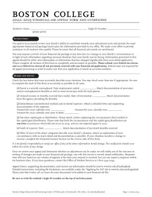 Fillable Online Financial Aid Appeal Form And Guidelines Fax