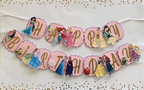 Princess Birthday Banner Princess Party Decorations Princess Etsy