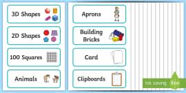 Editable Writing Area Classroom Labels Primary Resource