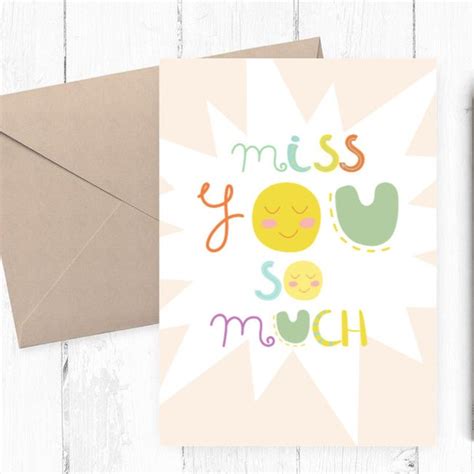 Miss You Card Etsy