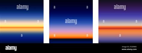 Early Sunrise Or Late Sunset Colorful Gradients Background Set Smooth