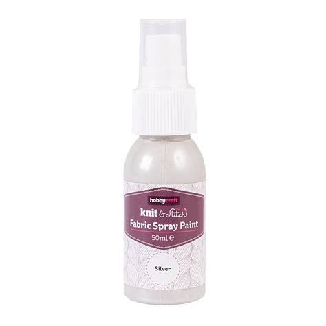 Silver Fabric Spray Paint 50ml Hobbycraft