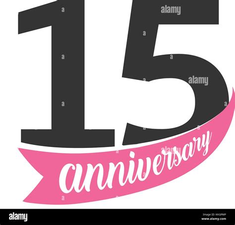 Fifteenth Anniversary Vector Logo Number Illustration For Greeting