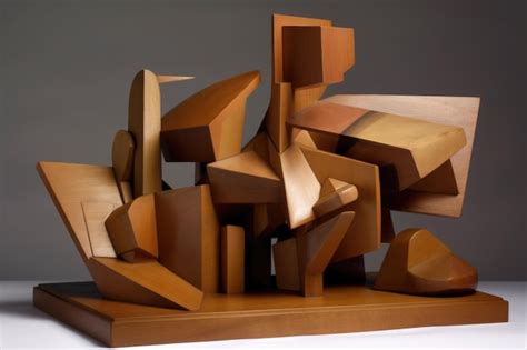 Escultura Cubista Con Formas Angulares Y Geométricas Creadas Con Ai