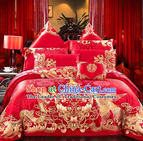 Traditional Asian Chinese Style Wedding Article Embroidery Dragon And