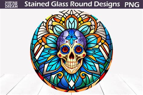 1 Sugar Skull Stained Glass Wind Spinner Designs And Graphics