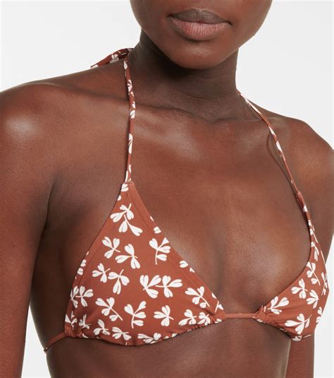 Printed Triangle Bikini Top In Multicoloured Tory Burch Mytheresa