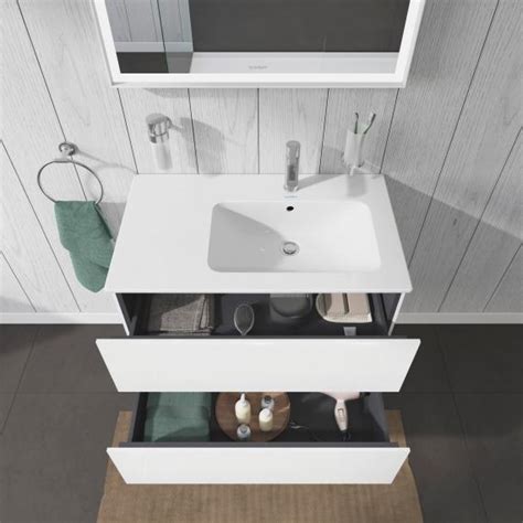 Duravit L Cube Meuble Sous Vasque Avec 2 Tiroirs Blanc Ultra Brillant