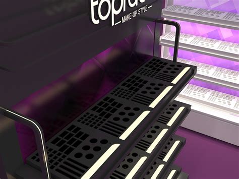 Topface cosmetics store shelf on Behance