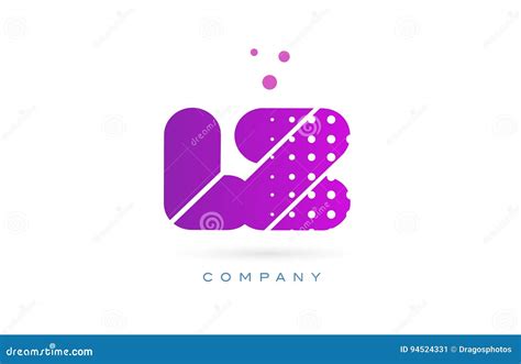 Lz L Z Pink Dots Letter Logo Alphabet Icon Stock Vector Illustration