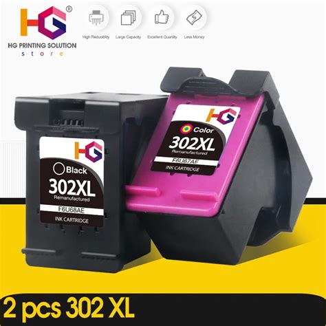 Conjunto do cartucho de tinta compatível para hp 302xl 302 1 para