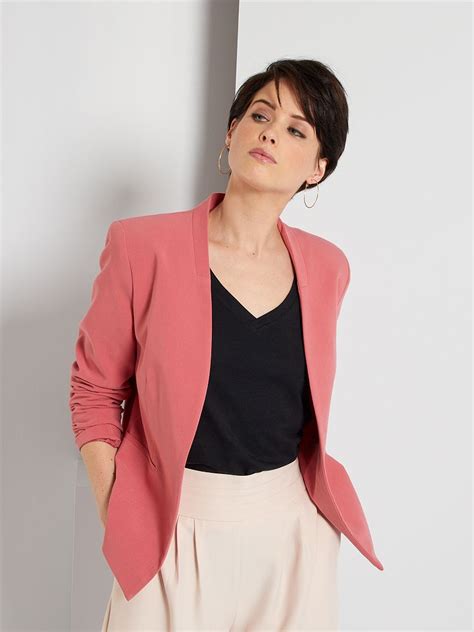 Veste Courte De Tailleur Bois De Rose Kiabi 25 00