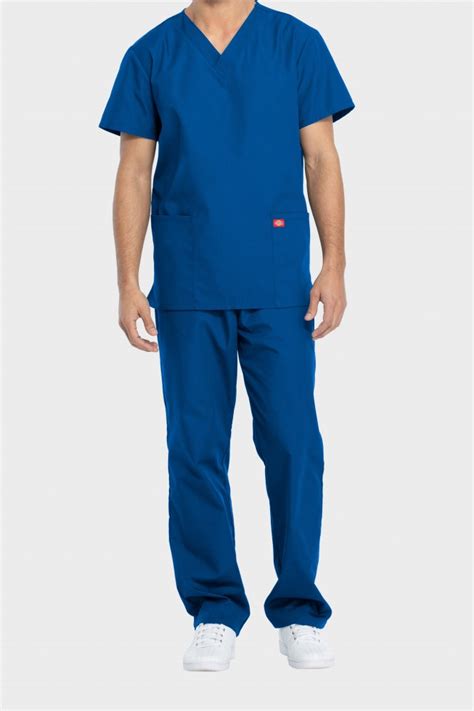 Dickies Medical Unisex Scrub Top And Trouser Set Royal Blue Sj