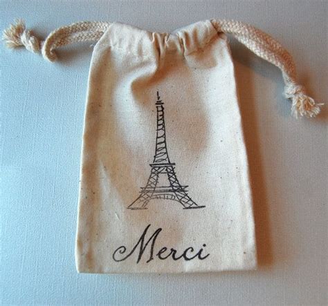 Eiffel Tower Muslin Favor Bag Set Of Party Favor Bag Etsy