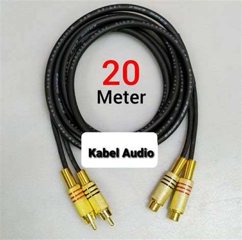 Jual Kabel Audio Canare Jack 2 RCA Male To 2 RCA Female Gold Plug 20