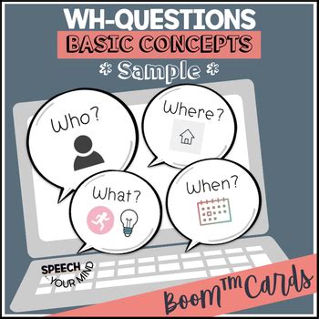 Free Wh Questions Boom Cards Basic Concepts Sample Deck Free Boom Cards