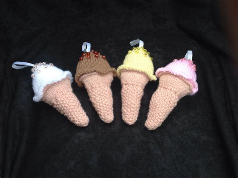 Hand Knit Ice Cream Cones Ice Cream Cone Cones Hand Knitting Knitted