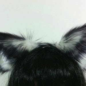 Realistic Cat Ears And Tail Set Cat Ear Headband Black And Etsy