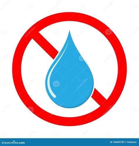 No Water Drop Sign Vector Do Not Allow Liquid Stock Illustration