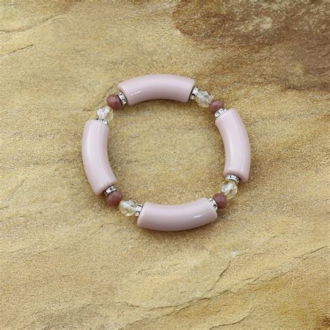 Pulseira De Resina Nude Bijuterias Femininas Elo