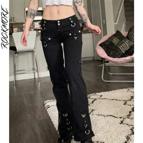 New Stylish Women Hollow Out Patchwork Casual Long Denim Pants Wide Leg