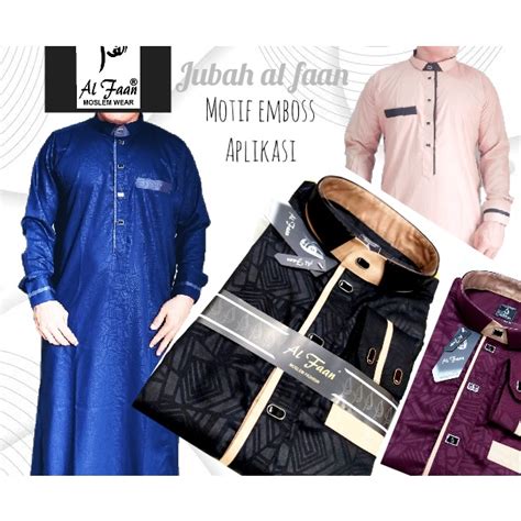 Jual Gamis Jubah Pria Jubba Al Faan Emboss Jubah Muslim Thobe Dafah