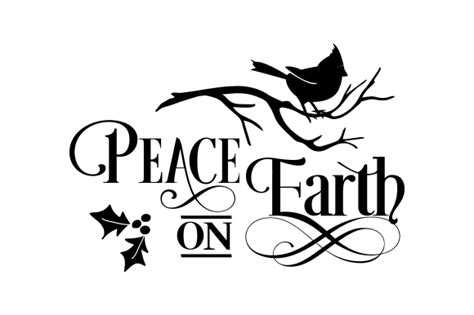 Peace On Earth Christmas Quote Graphic By Carrybeautysvg · Creative Fabrica