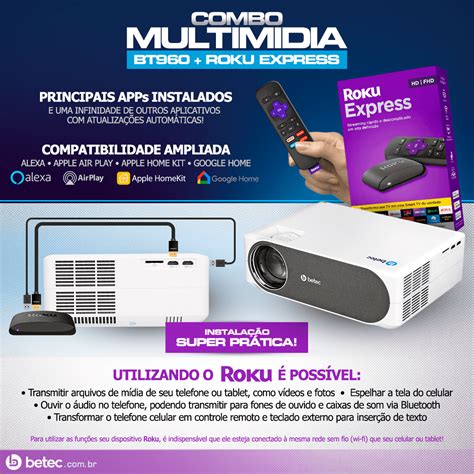 Projetor Led Bt Full Hd Betec Brasil