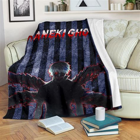 Tokyo Ghoul Anime Scary Ken Kaneki Silhouette Red Eye Fleece Blanket