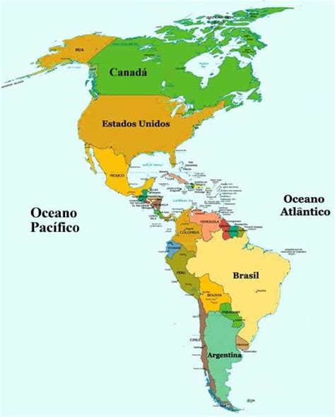 Mapa De El Continente Americano Para Imprimir Para