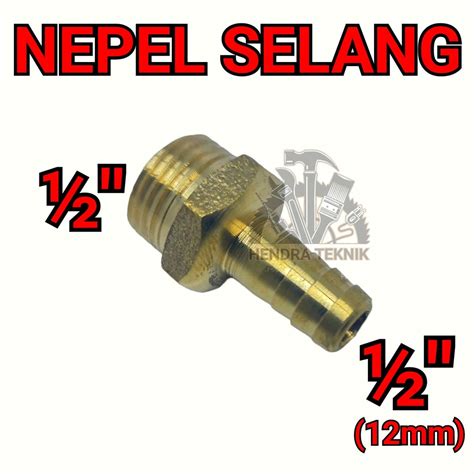 Jual Nepel Selang X Inch Sambungan Kuningan Drat Luar Mm