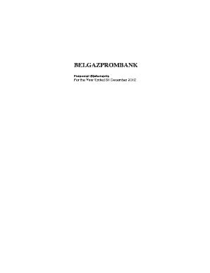 Fillable Online Belgazprombank Belgazprombank Financial Statements For